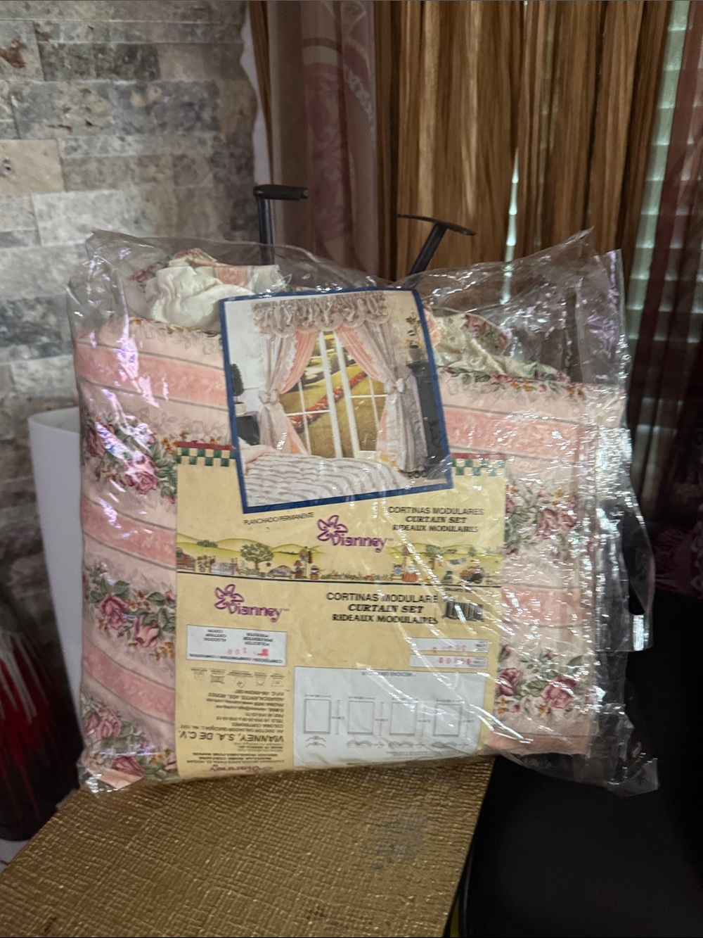 Pink Floral Modular Curtain Set